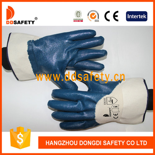 Cotton with blue nitrile glove